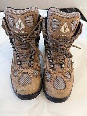 Vasque Tan and Gray Mesh Suede Hiking Boots